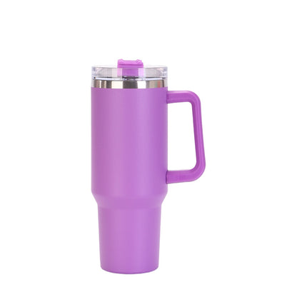 Wholesale Custom Logo 40oz Tumbler with Handle and Straw - purple