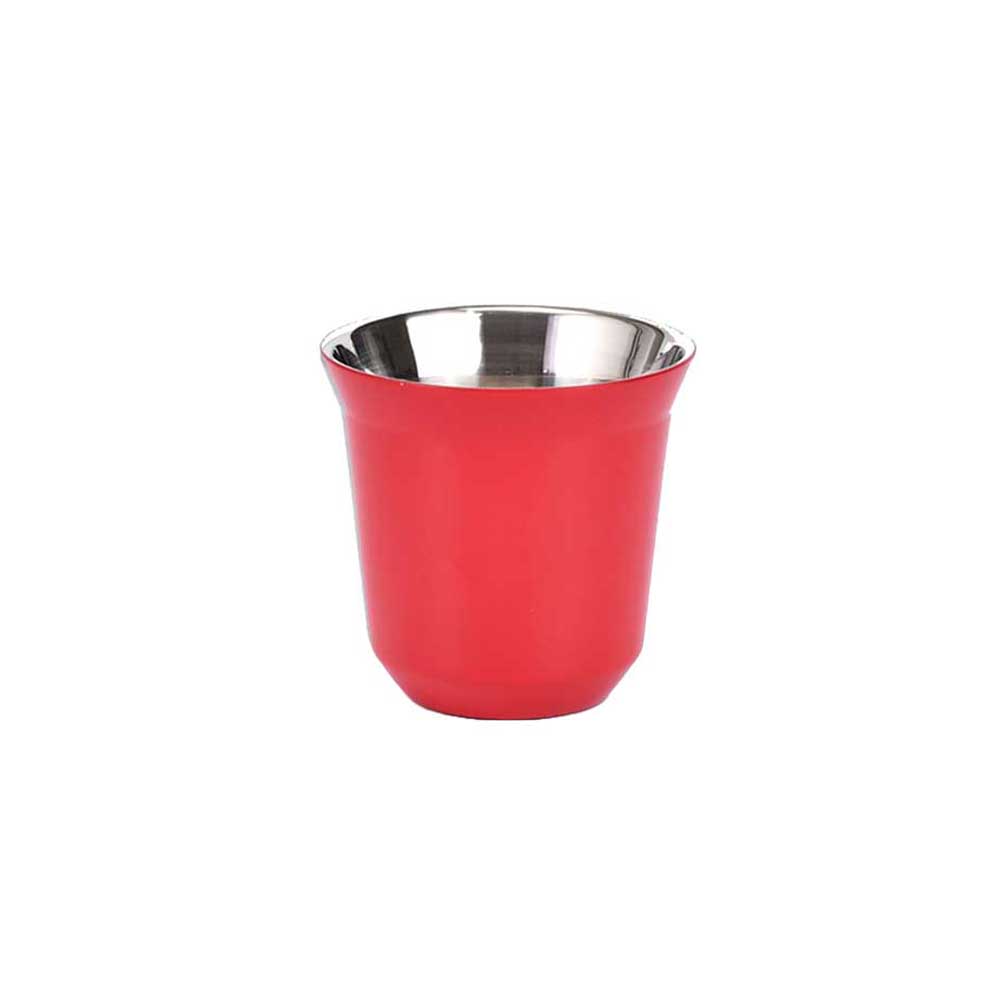 Wholesale Custom Logo 5.5oz Flared Rim Stainless Steel Tasting Glass - red