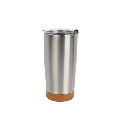Wholesale Custom Logo 20oz Insulated Travel Bottle with Cork Base - silver