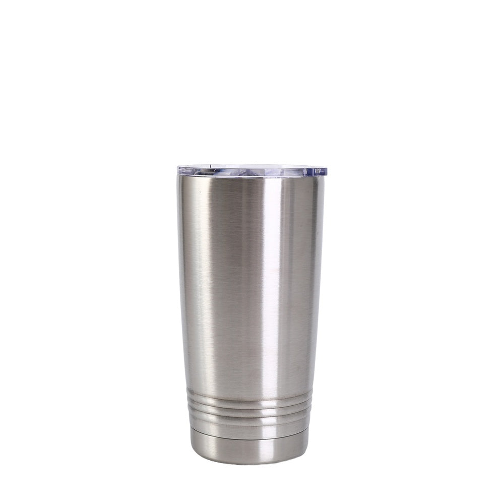 Wholesale Custom Logo 20oz Ribbed Base Stainless Steel Tumbler - silver