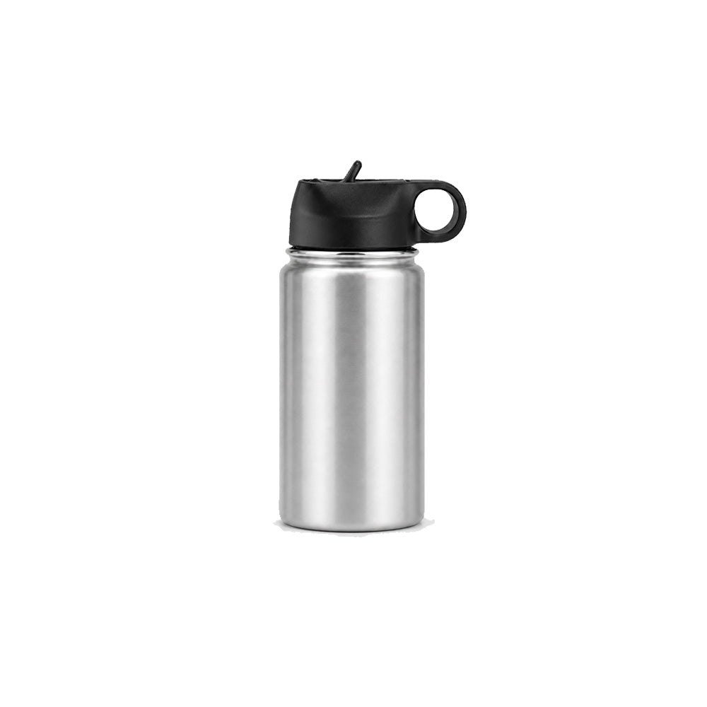 Wholesale Custom Logo 12oz Stainless Steel Water Bottle with Flip Straw - silver