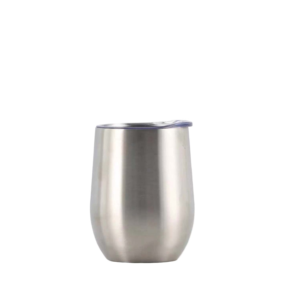 Wholesale Custom Logo 12oz Stemless Wine Tumbler - silver