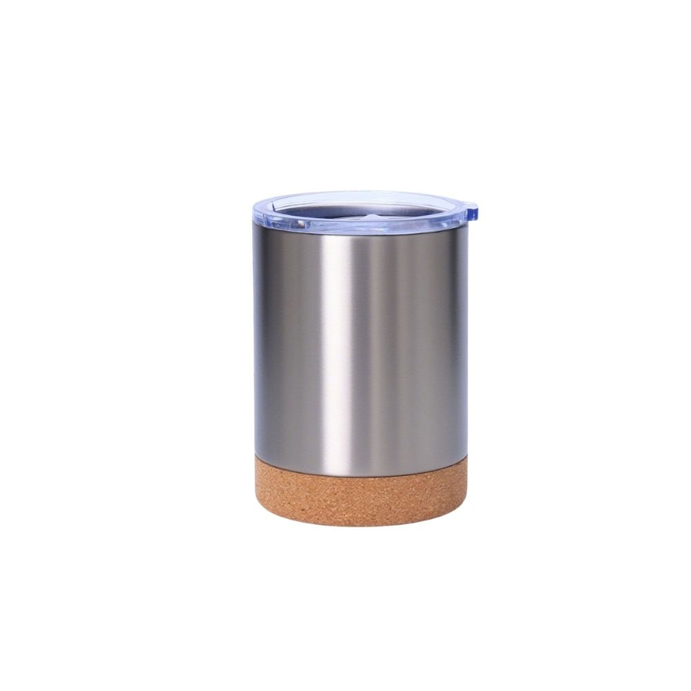 Wholesale Custom Logo 12oz Insulated Tumbler with Cork Base - silver