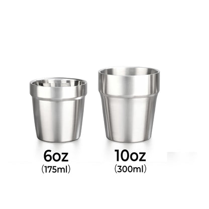Wholesale Custom Logo  6oz 10oz Stackable Stainless Steel Tumbler - silver