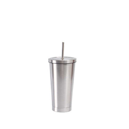 Wholesale Custom Logo 17oz Stainless Steel Straw Tumbler - silver