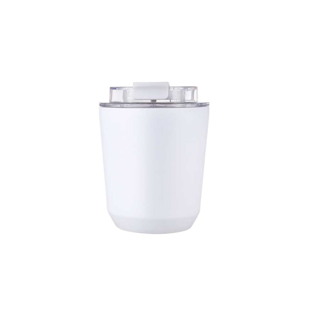 Wholesale Custom Logo 9oz Insulated Travel Tumbler with Flip-Top Lid - white