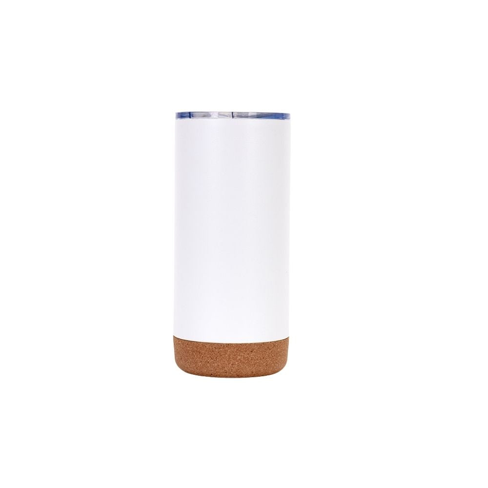 Wholesale Custom Logo 16oz Insulated Travel Tumbler with Cork Base - white