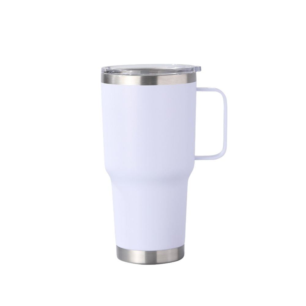 Wholesale Custom Logo 30oz Handle Insulated Travel Mug - white