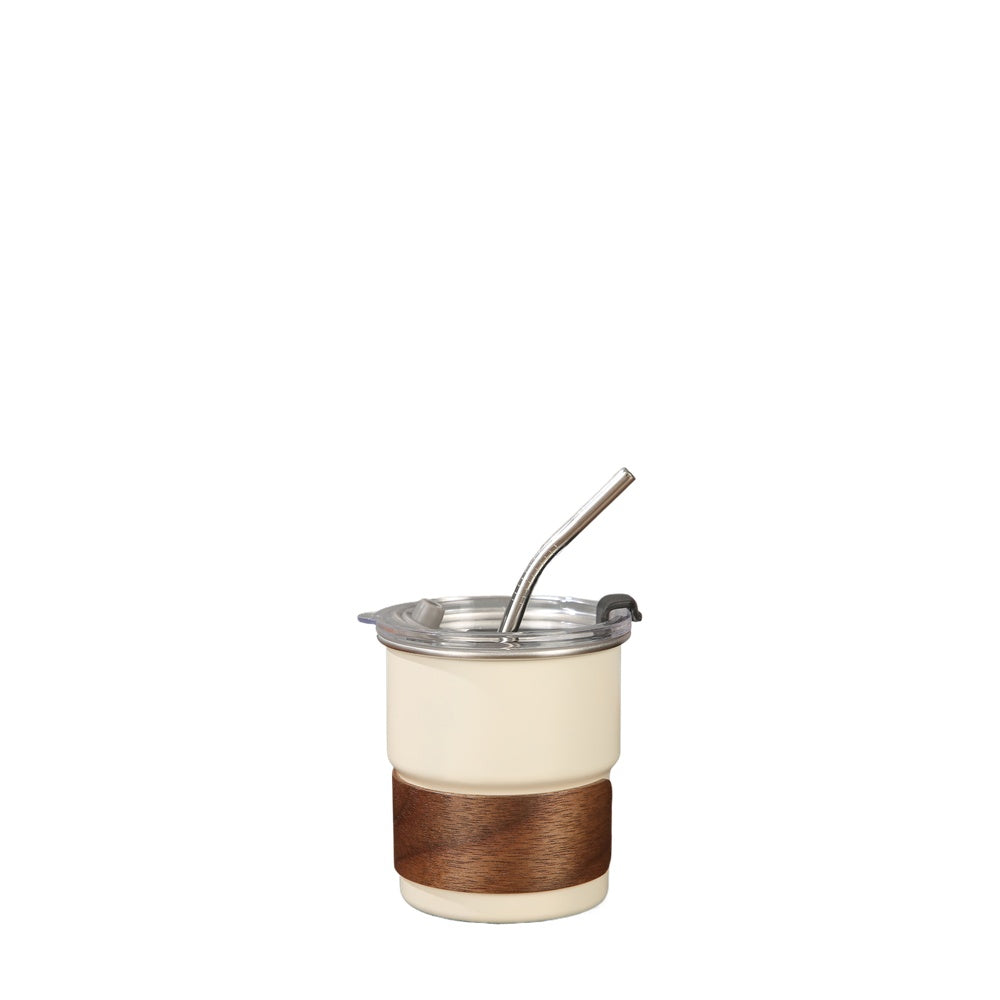 Wholesale Custom Logo 10oz Wood Sleeve Lowball Tumbler - white