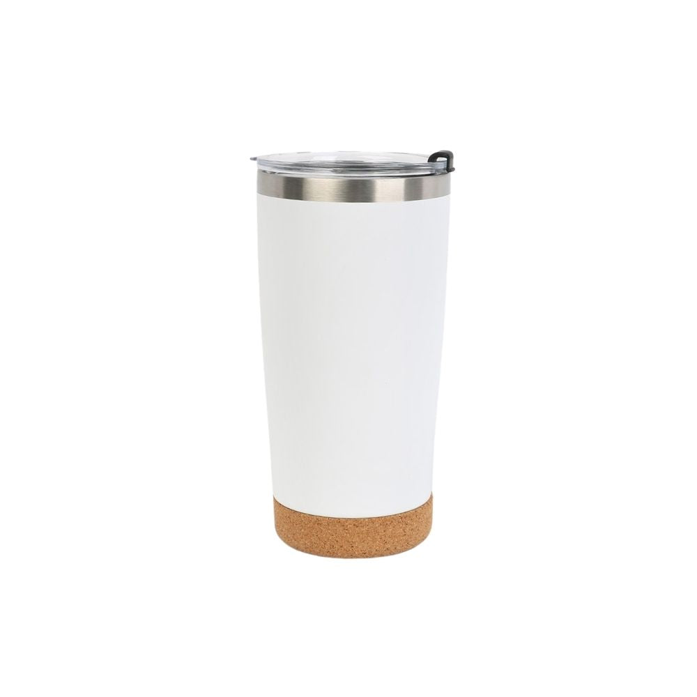Wholesale Custom Logo 20oz Insulated Travel Bottle with Cork Base - white