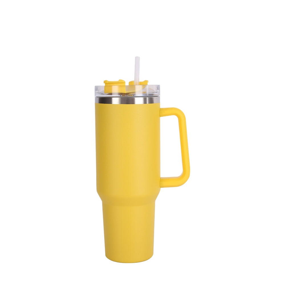Wholesale Custom Logo 40oz Tumbler with Handle and Straw - yellow